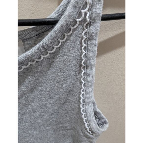 Womens Soft Gray Scallop Edged Tank Top cami Ann Taylor LOFT Size Medium EUC - Picture 2 of 5